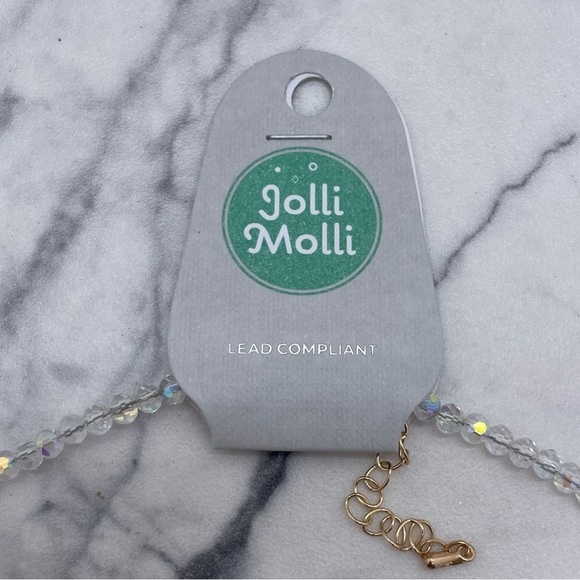 New Jolli Molli Iridescent Bead Necklace with Faux Pearl Accent Aurora Borealis - Picture 4 of 5